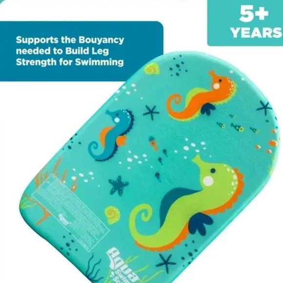 SwimSchool 18 Inch Seahorse Kickboard For Children Age 5+ Mint Green NEW - Picture 3 of 5